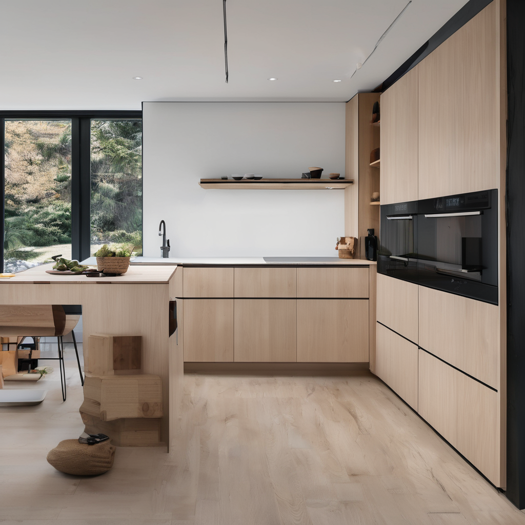 Full-size ovens, stovetops, refrigerators, and dishwashers will overwhelm an ADU kitchen. Minimalist design