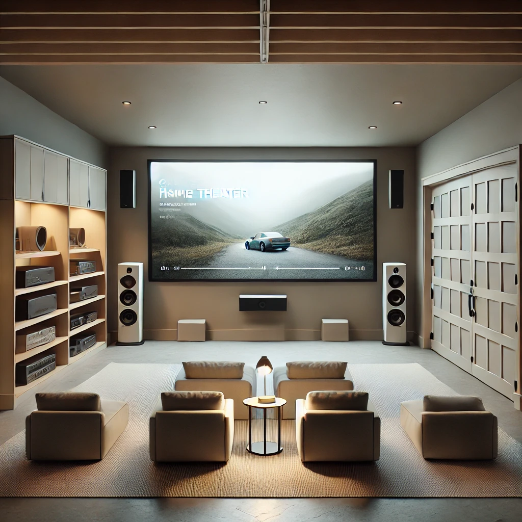 image of a garage home theater